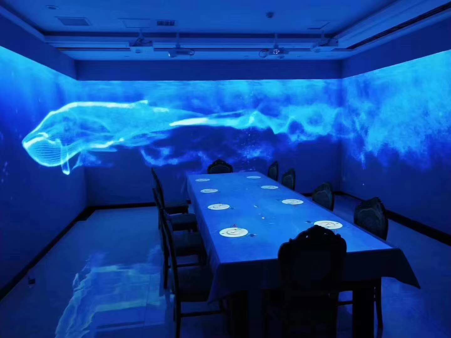 3D全息投影餐厅宴会厅，地面互动投影